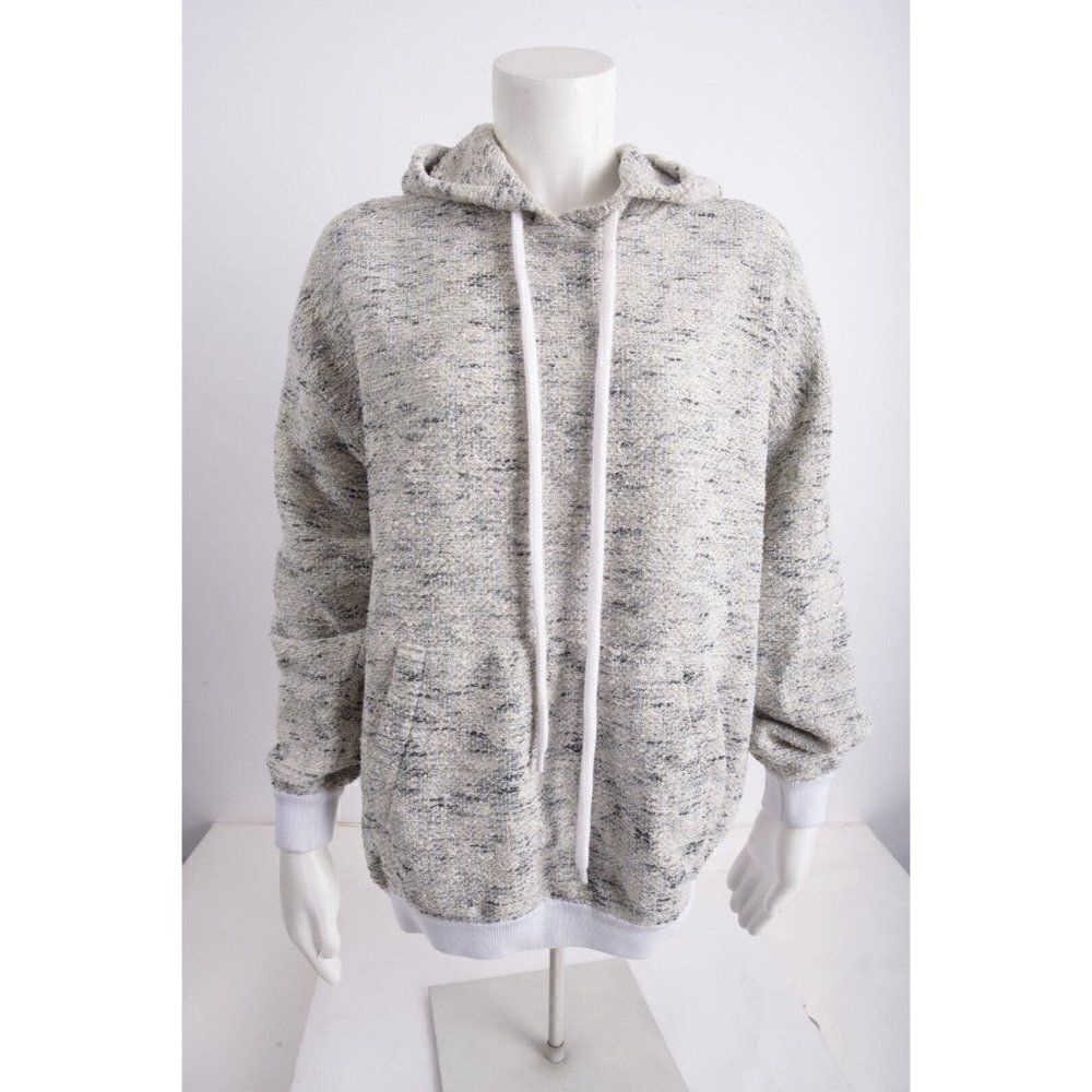 St. John Womans Sweatshirt Hoodie Space Dyed Size S White Black Tweed Boucle NWT